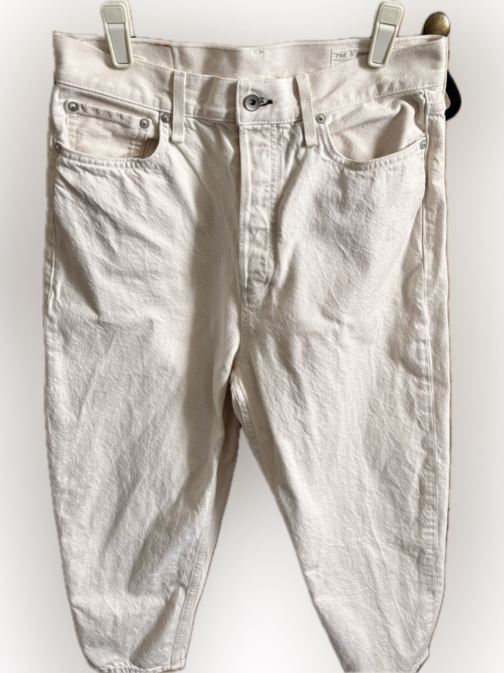 rag & bone Straight Jeans in Cream